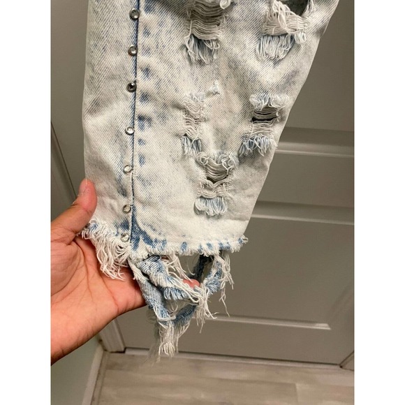 Vintage 80s Gasp Acid Wash Heavily Distressed Jeans High Waist 11/12 READ - Picture 4 of 15